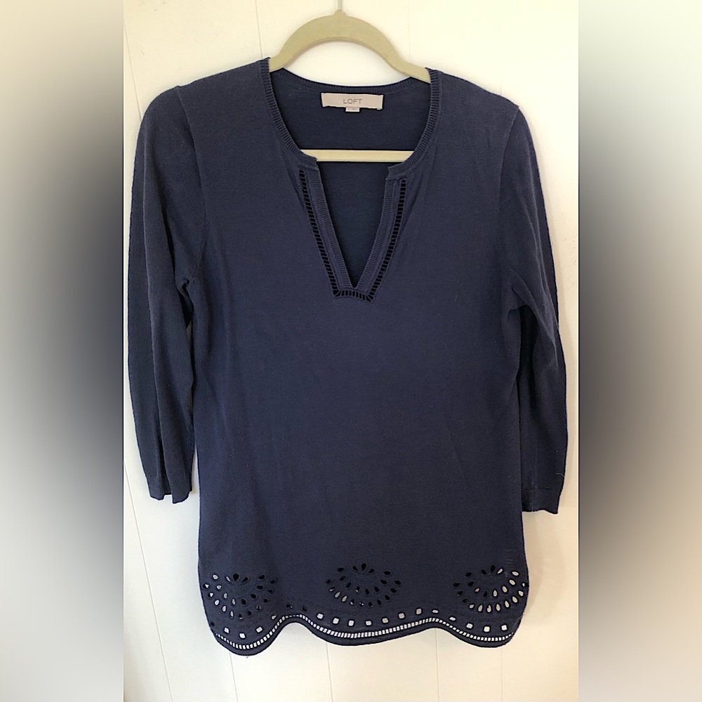 Loft Navy Top